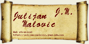 Julijan Malović vizit kartica